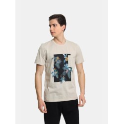Ανδρικό T-shirt PACO&CO 2431047 BEIGE Κανονική γραμμή- Cotton
