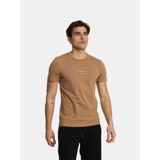 Ανδρικό T-shirt PACO&CO 2431002 CAMEL Slim Fit