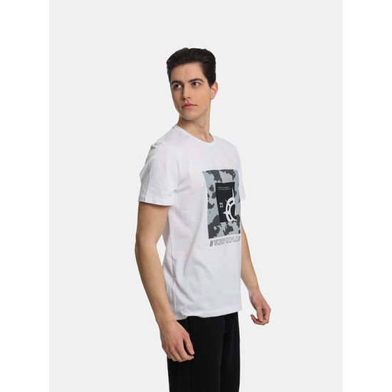 Ανδρικό T-shirt PACO&CO 2431046 WHITE Κανονική γραμμή 