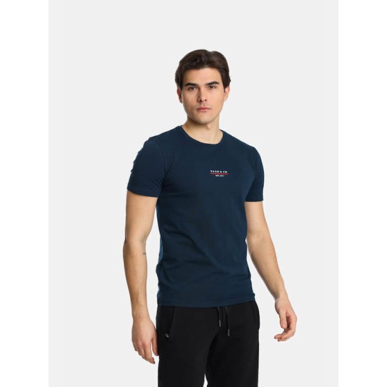 Ανδρικό T-shirt PACO&CO 2431002 NAVY Slim Fit