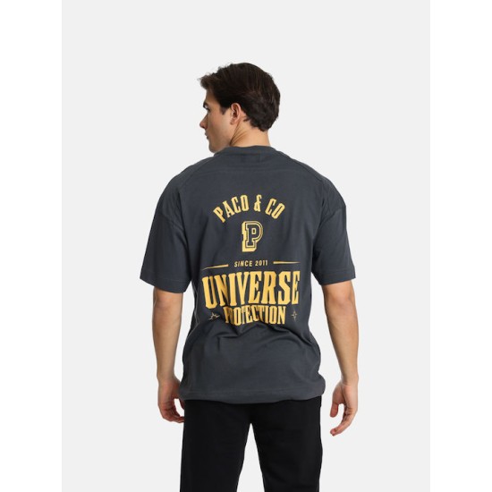Ανδρικό oversized κοντομάνικο PACO&CO 2431079 GREY