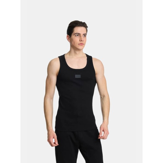 Ανδρικό Αμάνικο T-shirt PACO&CO 2431067 BLACK "Rip" Cotton