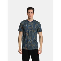 Ανδρικό T-shirt με allover τύπωμα PACO&CO 2431063 KHAKI