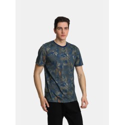 Ανδρικό T-shirt με allover τύπωμα PACO&CO 2431063 KHAKI