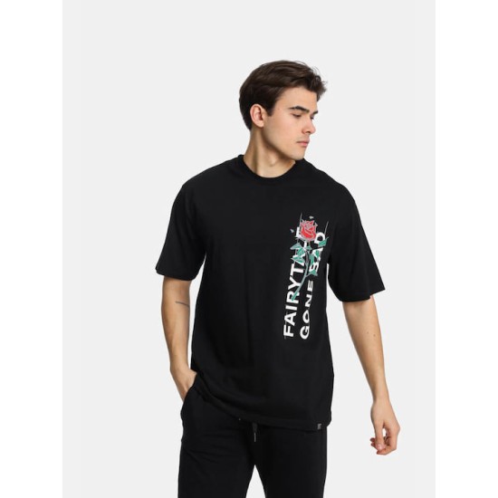Ανδρικό Oversized T-shirt PACO&CO 2431076 BLACK-Cotton