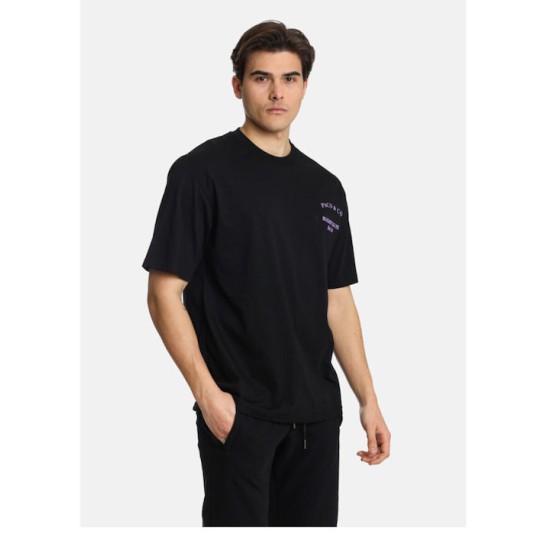 Ανδρικό Oversized T-shirt PACO&CO 2431075 BLACK-Cotton
