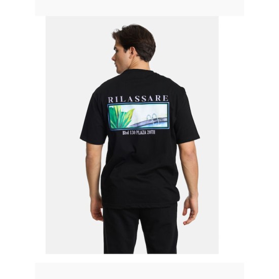 Ανδρικό Oversized T-shirt PACO&CO 2431075 BLACK-Cotton