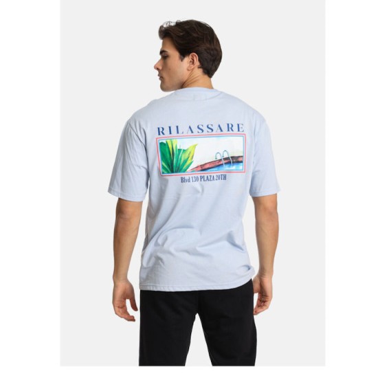 Ανδρικό Oversized T-shirt PACO&CO 2431075 CIEL-Cotton