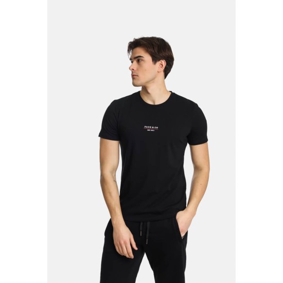 Ανδρικό T-shirt PACO&CO 2431002 BLACK Slim Fit