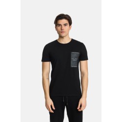 Ανδρικό T-shirt PACO&CO 2431007 BLACK Slim Fit - Cotton