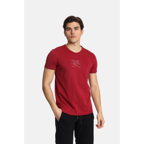 Ανδρικό T-shirt PACO&CO 2431032 BORDEAUX-Κανονική γραμμή