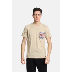 Ανδρικό T-shirt PACO&CO 2431025 BEIGE Κανονική γραμμή - Cotton 
