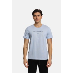 Ανδρικό T-shirt με Λογότυπο PACO&CO 2431031 CIEL-Κανονική γραμμή