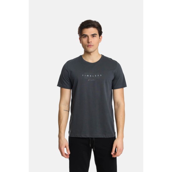 Ανδρικό T-shirt PACO&CO 2431036 GREY Κανονική γραμμή- Cotton