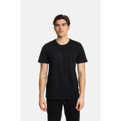 Ανδρικό T-shirt PACO&CO 2431036 BLACK Κανονική γραμμή- Cotton