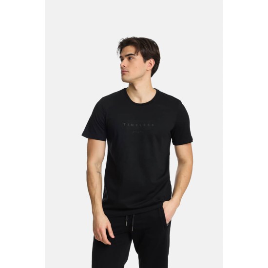 Ανδρικό T-shirt PACO&CO 2431036 BLACK Κανονική γραμμή- Cotton