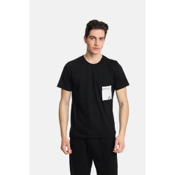 Ανδρικό T-shirt PACO&CO 2431042 BLACK Κανονική γραμμή- Cotton