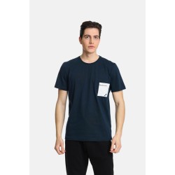 Ανδρικό T-shirt PACO&CO 2431042 NAVY Κανονική γραμμή- Cotton