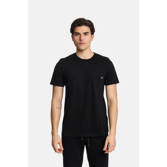 Ανδρικό T-shirt PACO&CO 2431059 BLACK Κανονική γραμμή- Cotton