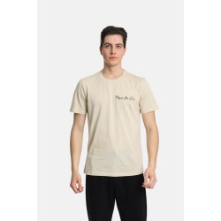 Ανδρικό T-shirt PACO&CO 2431061 BEIGE Oversized - Cotton