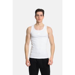 Ανδρικό Αμάνικο T-shirt PACO&CO 2431067 WHITE "Rip" Cotton
