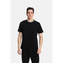Ανδρικό T-shirt πικέ PACO&CO 2431095 BLACK-Κανονική γραμμή