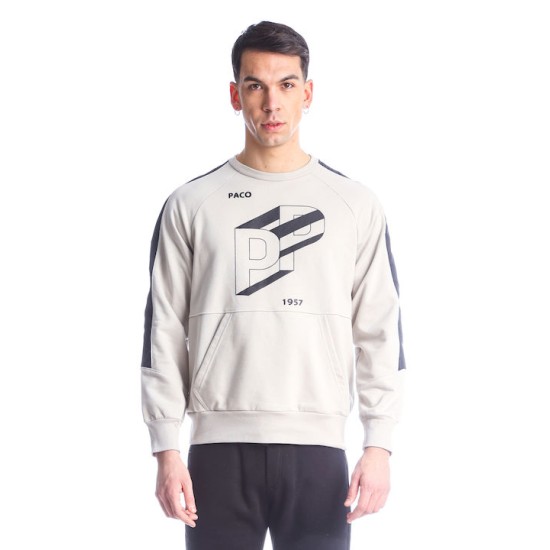 PACO&CO 2288850 BEIGE Ανδρικό φούτερ με σχέδιο