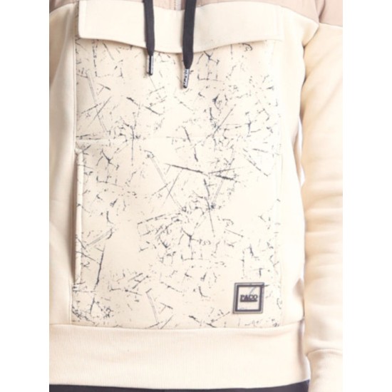 PACO&CO 2288882 BEIGE Ανδρικό φούτερ με κουκούλα 
