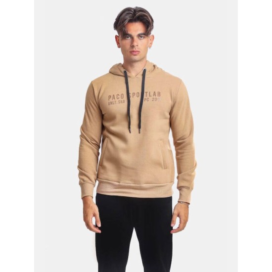 PACO&CO 2381074 CAMEL Ανδρικό φούτερ με κουκούλα