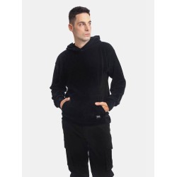 PACO&CO 2381087 BLACK Κοτλέ φούτερ με κουκούλα