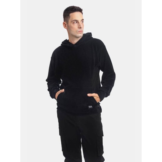 PACO&CO 2381087 BLACK Κοτλέ φούτερ με κουκούλα