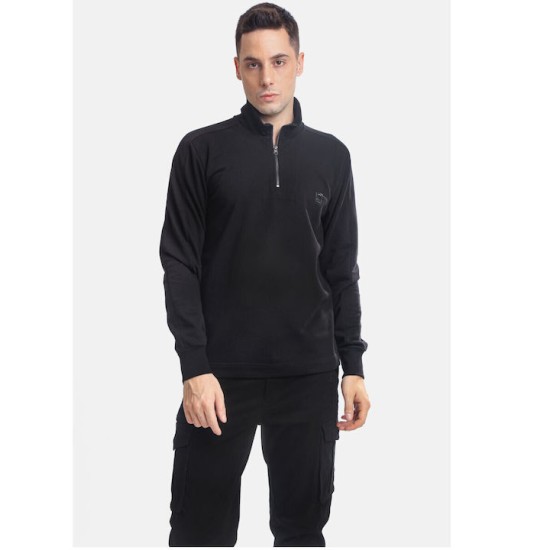 PACO&CO 2381086 BLACK Φούτερ με μισό φερμουάρ