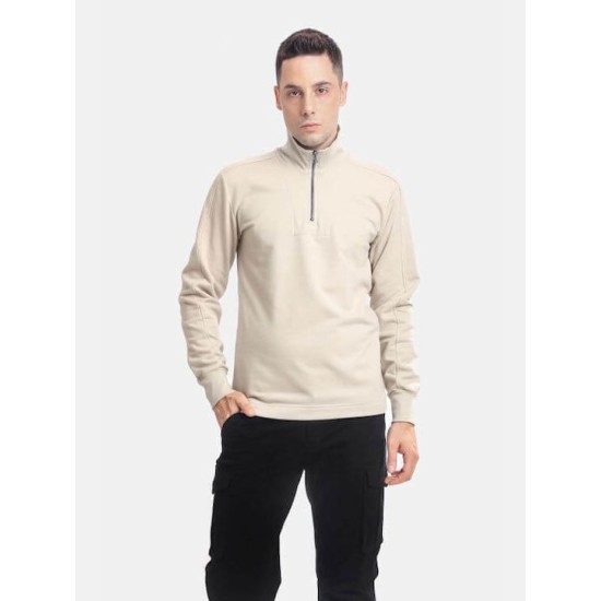 PACO&CO 2381086 BEIGE Φούτερ με μισό φερμουάρ