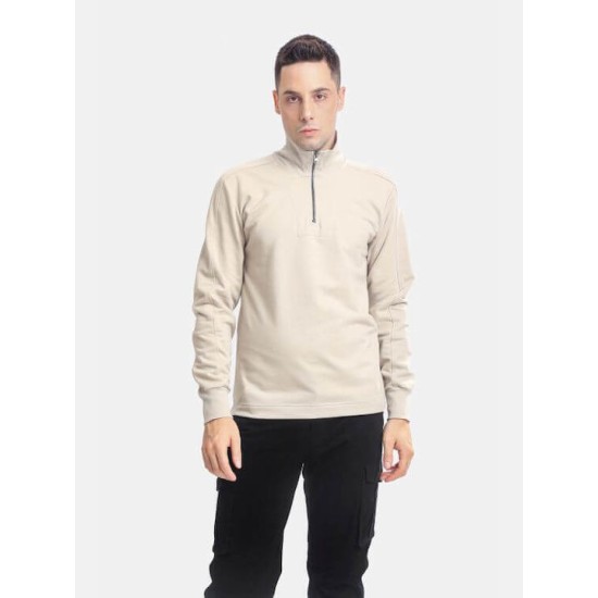 PACO&CO 2381086 BEIGE Φούτερ με μισό φερμουάρ