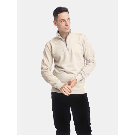 PACO&CO 2381086 BEIGE Φούτερ με μισό φερμουάρ