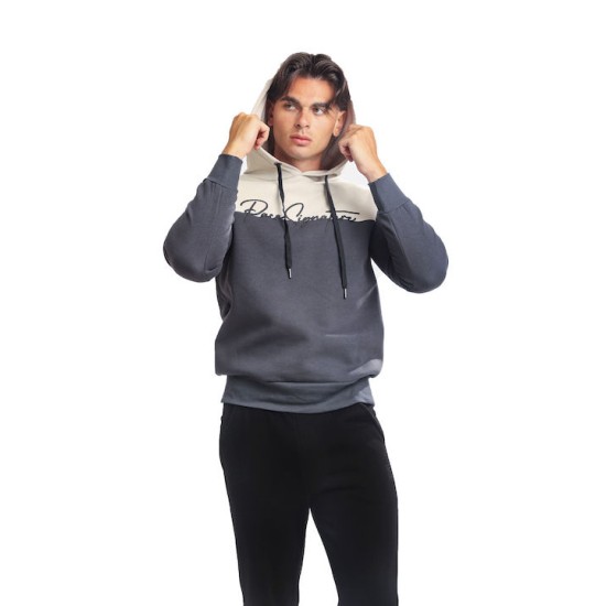 Ανδρικό φούτερ με κουκούλα GREY PACO&CO 2381077
