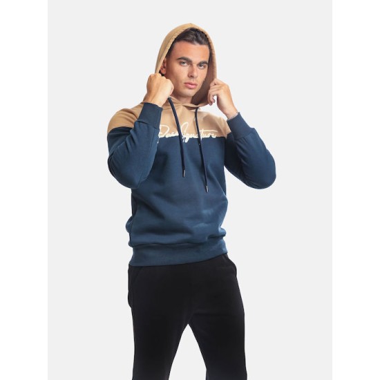 Ανδρικό φούτερ με κουκούλα NAVY PACO&CO 2381077