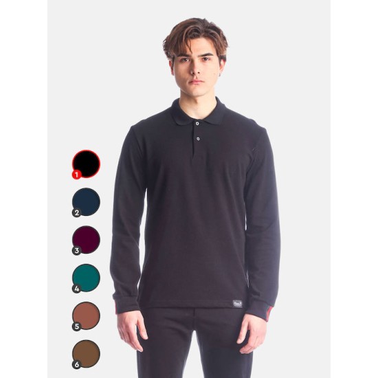 PACO&CO 2381836 BLACK Polo Μακρύ μανίκι 