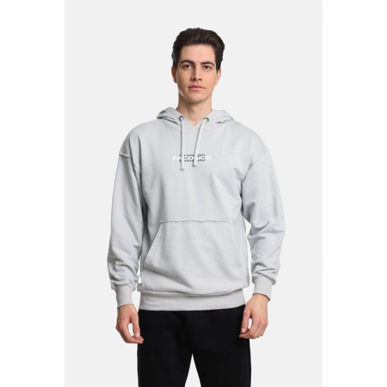 Ανδρικό φούτερ με κουκούλα PACO&CO 2481065 LT GREY