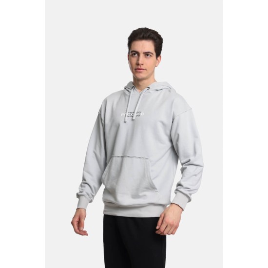 Ανδρικό φούτερ με κουκούλα PACO&CO 2481065 LT GREY