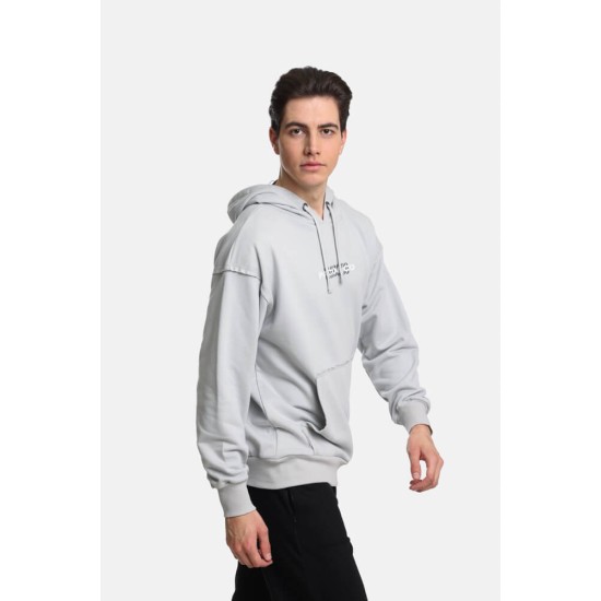Ανδρικό φούτερ με κουκούλα PACO&CO 2481065 LT GREY