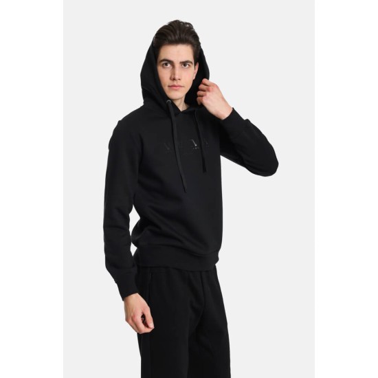 Ανδρικό φούτερ με κουκούλα PACO&CO 2481072 BLACK