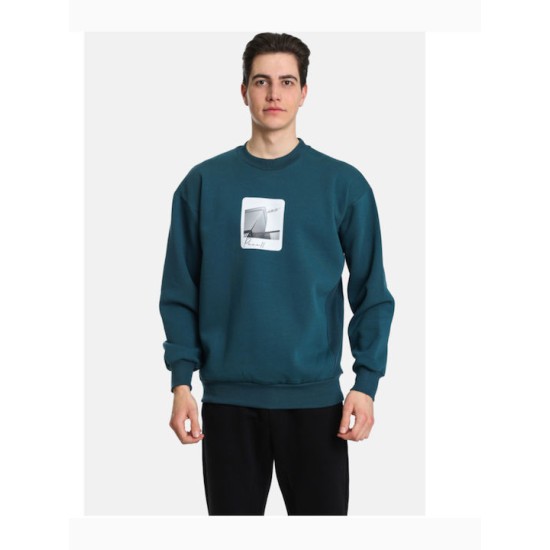 PACO&CO 2481060 PETROL Φούτερ με πίσω τύπωμα