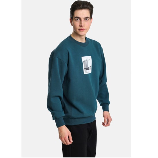 PACO&CO 2481060 PETROL Φούτερ με πίσω τύπωμα