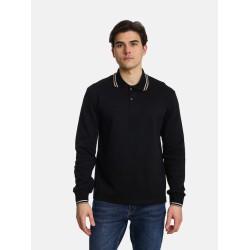 PACO&CO 2481090 BLACK Ανδρικό μακρυμάνικο Polo