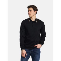 PACO&CO 2481090 BLACK Ανδρικό μακρυμάνικο Polo