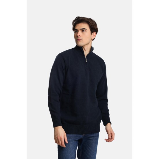 PACO&CO 2498009 NAVY Ανδρικό πουλόβερ με φερμουάρ 