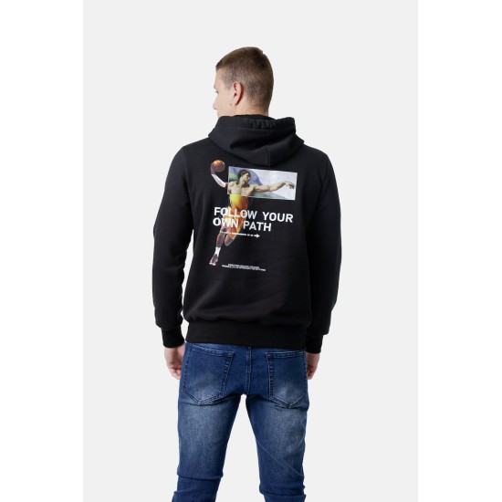 Ανδρικό φούτερ με κουκούλα PACO&CO 2581082-1 BLACK