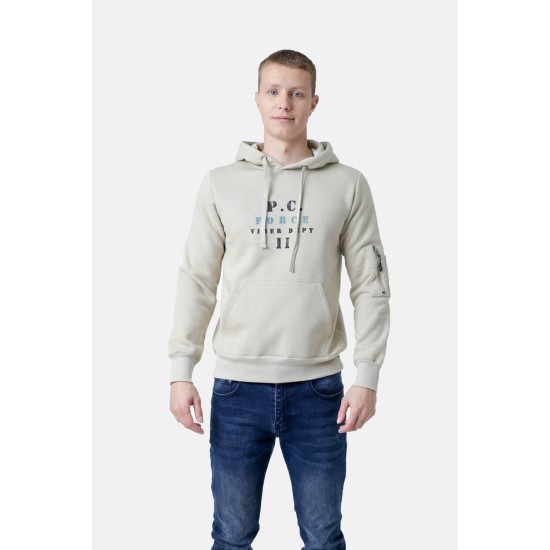 Ανδρικό φούτερ με κουκούλα PACO&CO 2581078 BEIGE