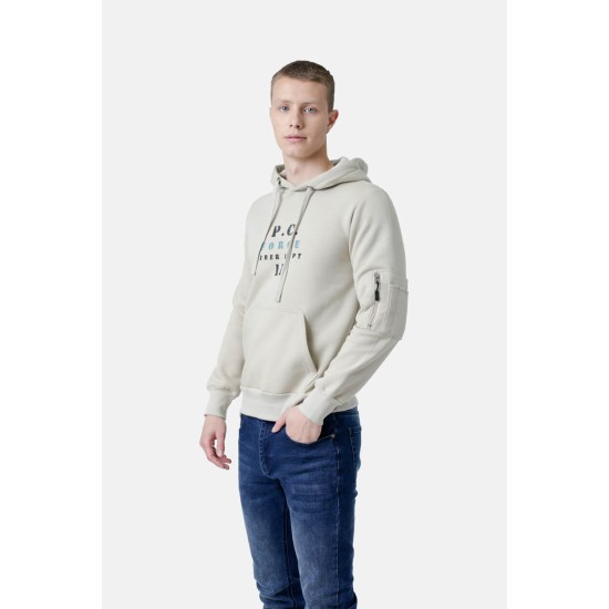 Ανδρικό φούτερ με κουκούλα PACO&CO 2581078 BEIGE
